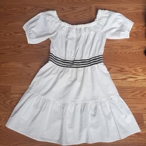 Off the Shoulder White Lace Sun Dress Large